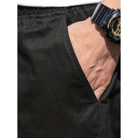 Men's Multi Pocket Cargo Shorts, Casual Waist Drawstring Cargo Shorts For Summer Men's Multi Pocket Cargo Shorts, Casual Waist Drawstring Cargo Shorts For Summer
