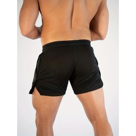 Quick Drying Comfy Shorts, Men's Casual Slightly Stretch Waist Drawstring Shorts For Summer Gym Workout Training Quick Drying Comfy Shorts, Men's Casual Slightly Stretch Waist Drawstring Shorts For Summer Gym Workout Training