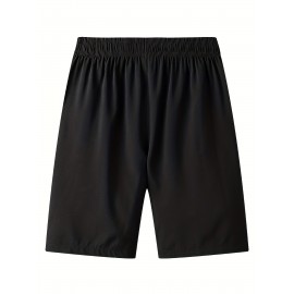 Zipper Pockets Quick Drying Comfy Active Shorts, Men's Casual Stretch Waist Drawstring Shorts For Summer Zipper Pockets Quick Drying Comfy Active Shorts, Men's Casual Stretch Waist Drawstring Shorts For Summer