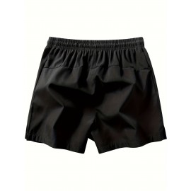 Men's Zipper Pockets Active Shorts, Casual Waist Drawstring Quick Drying Shorts Men's Zipper Pockets Active Shorts, Casual Waist Drawstring Quick Drying Shorts