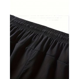 Men's Zipper Pockets Active Shorts, Casual Waist Drawstring Quick Drying Shorts Men's Zipper Pockets Active Shorts, Casual Waist Drawstring Quick Drying Shorts