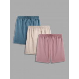 Men's 3pcs Active Shorts, Casual Stretch Quick Drying Waist Drawstring Comfy Shorts With Pockets For Gym Workout Training Men's 3pcs Active Shorts, Casual Stretch Quick Drying Waist Drawstring Comfy Shorts With Pockets For Gym Workout Training