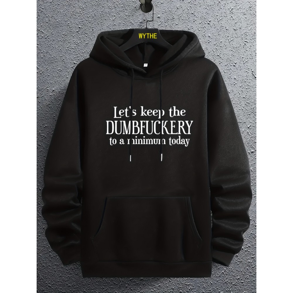 DUMFUCKERY Print Hoodies For Men, Graphic Hoodie With Kangaroo Pocket, Comfy Loose Trendy Hooded Pullover, Mens Clothing For Autumn Winter DUMFUCKERY Print Hoodies For Men, Graphic Hoodie With Kangaroo Pocket, Comfy Loose Trendy Hooded Pullover, Mens Clothing For Autumn Winter
