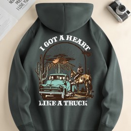 I Got A Heart Like A Truck Cowboy Riding Horse Print Men's Cool Streetwear Hoodies, Casual Loose Hooded Pullover With Kangaroo Pockets, Crew Neck Sweatshirt For Men For Fall And Winter, As Gifts I Got A Heart Like A Truck Cowboy Riding Horse Print Men's Cool Streetwear Hoodies, Casual Loose Hooded Pullover With Kangaroo Pockets, Crew Neck Sweatshirt For Men For Fall And Winter, As Gifts