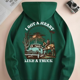 I Got A Heart Like A Truck Cowboy Riding Horse Print Men's Cool Streetwear Hoodies, Casual Loose Hooded Pullover With Kangaroo Pockets, Crew Neck Sweatshirt For Men For Fall And Winter, As Gifts I Got A Heart Like A Truck Cowboy Riding Horse Print Men's Cool Streetwear Hoodies, Casual Loose Hooded Pullover With Kangaroo Pockets, Crew Neck Sweatshirt For Men For Fall And Winter, As Gifts