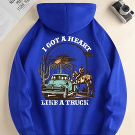 I Got A Heart Like A Truck Cowboy Riding Horse Print Men's Cool Streetwear Hoodies, Casual Loose Hooded Pullover With Kangaroo Pockets, Crew Neck Sweatshirt For Men For Fall And Winter, As Gifts I Got A Heart Like A Truck Cowboy Riding Horse Print Men's Cool Streetwear Hoodies, Casual Loose Hooded Pullover With Kangaroo Pockets, Crew Neck Sweatshirt For Men For Fall And Winter, As Gifts