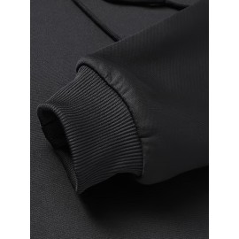 Cool Fleece Hoodies For Men, Men's Casual Solid Design Pullover Hooded Sweatshirt With Kangaroo Pocket Streetwear For Winter Fall, As Gifts Cool Fleece Hoodies For Men, Men's Casual Solid Design Pullover Hooded Sweatshirt With Kangaroo Pocket Streetwear For Winter Fall, As Gifts