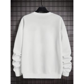 Men's Pullover Round Neck Long Sleeve Sweatshirt Green Badge Pattern Loose Casual Top For Autumn Winter Men's Clothing As Gifts Men's Pullover Round Neck Long Sleeve Sweatshirt Green Badge Pattern Loose Casual Top For Autumn Winter Men's Clothing As Gifts