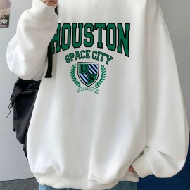 Men's Pullover Round Neck Long Sleeve Sweatshirt Green Badge Pattern Loose Casual Top For Autumn Winter Men's Clothing As Gifts Men's Pullover Round Neck Long Sleeve Sweatshirt Green Badge Pattern Loose Casual Top For Autumn Winter Men's Clothing As Gifts