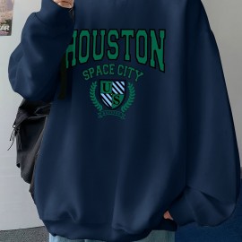 Men's Pullover Round Neck Long Sleeve Sweatshirt Green Badge Pattern Loose Casual Top For Autumn Winter Men's Clothing As Gifts Men's Pullover Round Neck Long Sleeve Sweatshirt Green Badge Pattern Loose Casual Top For Autumn Winter Men's Clothing As Gifts