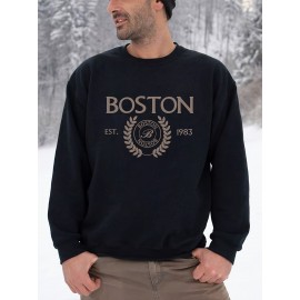 Men's Pullover Round Neck Long Sleeve Sweatshirt Letter  Men's Pullover Round Neck Long Sleeve Sweatshirt Letter