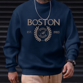 Men's Pullover Round Neck Long Sleeve Sweatshirt Letter  Men's Pullover Round Neck Long Sleeve Sweatshirt Letter