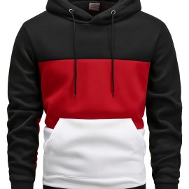 Color Block Hoodie, Cool Hoodies For Men, Men's Casual Graphic Design Pullover Hooded Sweatshirt With Kangaroo Pocket Streetwear For Winter Fall, As Gifts Color Block Hoodie, Cool Hoodies For Men, Men's Casual Graphic Design Pullover Hooded Sweatshirt With Kangaroo Pocket Streetwear For Winter Fall, As Gifts