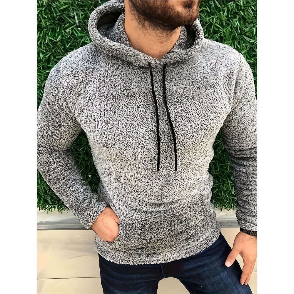 Cool Warm Fluffy Hoodies For Men, Men's Casual Snuddie Pullover Hooded Sweatshirt With Kangaroo Pocket Streetwear For Winter Fall, As Gifts Cool Warm Fluffy Hoodies For Men, Men's Casual Snuddie Pullover Hooded Sweatshirt With Kangaroo Pocket Streetwear For Winter Fall, As Gifts