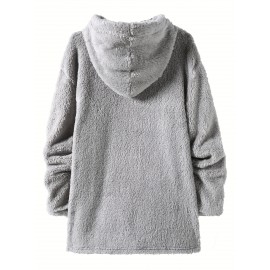 Cool Warm Fluffy Hoodies For Men, Men's Casual Snuddie Pullover Hooded Sweatshirt With Kangaroo Pocket Streetwear For Winter Fall, As Gifts Cool Warm Fluffy Hoodies For Men, Men's Casual Snuddie Pullover Hooded Sweatshirt With Kangaroo Pocket Streetwear For Winter Fall, As Gifts