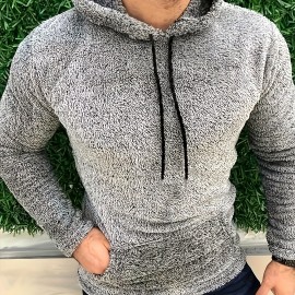 Cool Warm Fluffy Hoodies For Men, Men's Casual Snuddie Pullover Hooded Sweatshirt With Kangaroo Pocket Streetwear For Winter Fall, As Gifts Cool Warm Fluffy Hoodies For Men, Men's Casual Snuddie Pullover Hooded Sweatshirt With Kangaroo Pocket Streetwear For Winter Fall, As Gifts