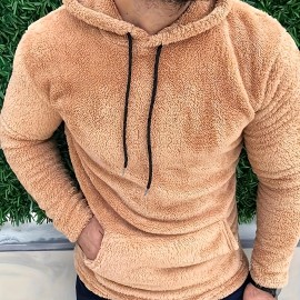 Cool Warm Fluffy Hoodies For Men, Men's Casual Snuddie Pullover Hooded Sweatshirt With Kangaroo Pocket Streetwear For Winter Fall, As Gifts Cool Warm Fluffy Hoodies For Men, Men's Casual Snuddie Pullover Hooded Sweatshirt With Kangaroo Pocket Streetwear For Winter Fall, As Gifts