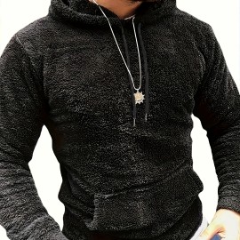 Cool Warm Fluffy Hoodies For Men, Men's Casual Snuddie Pullover Hooded Sweatshirt With Kangaroo Pocket Streetwear For Winter Fall, As Gifts Cool Warm Fluffy Hoodies For Men, Men's Casual Snuddie Pullover Hooded Sweatshirt With Kangaroo Pocket Streetwear For Winter Fall, As Gifts