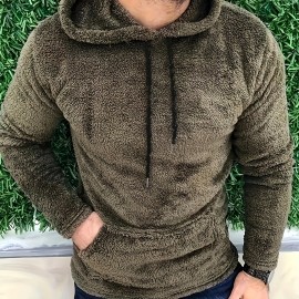Cool Warm Fluffy Hoodies For Men, Men's Casual Snuddie Pullover Hooded Sweatshirt With Kangaroo Pocket Streetwear For Winter Fall, As Gifts Cool Warm Fluffy Hoodies For Men, Men's Casual Snuddie Pullover Hooded Sweatshirt With Kangaroo Pocket Streetwear For Winter Fall, As Gifts