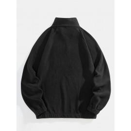 Men's Stylish Loose Pattern Sweatshirt, Casual Breathable Lapel Long Sleeve Zip Up Top For City Walk Street Hanging Outdoor Activities Men's Stylish Loose Pattern Sweatshirt, Casual Breathable Lapel Long Sleeve Zip Up Top For City Walk Street Hanging Outdoor Activities
