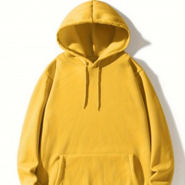 Hoodies For Men, Solid Color Hoodie, Men's Casual Pullover Hooded Sweatshirt With Kangaroo Pocket For Spring Fall, As Gifts Hoodies For Men, Solid Color Hoodie, Men's Casual Pullover Hooded Sweatshirt With Kangaroo Pocket For Spring Fall, As Gifts