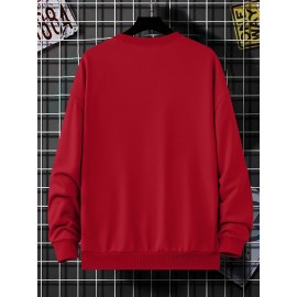 BOSTON Print Fashionable Men's Casual Long Sleeve Crew Neck Pullover Sweatshirt,Suitable For Outdoor Sports,For Autumn Spring,Can Be Paired With Hip-hop Necklace,As Gifts BOSTON Print Fashionable Men's Casual Long Sleeve Crew Neck Pullover Sweatshirt,Suitable For Outdoor Sports,For Autumn Spring,Can Be Paired With Hip-hop Necklace,As Gifts