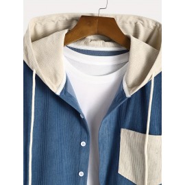 Men's Vintage Style Hooded Corduroy Button Up Jacket Men's Vintage Style Hooded Corduroy Button Up Jacket