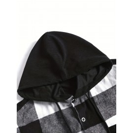Men's Retro Plaid Hooded Shirt Jacket Men's Retro Plaid Hooded Shirt Jacket