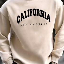 California Print Trendy Sweatshirt, Men's Casual Graphic Design Slightly Stretch Crew Neck Pullover Sweatshirt For Autumn Winter California Print Trendy Sweatshirt, Men's Casual Graphic Design Slightly Stretch Crew Neck Pullover Sweatshirt For Autumn Winter