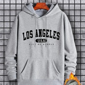 Los Angeles Print Hoodie, Cool Hoodies For Men, Men's Casual Graphic Design Pullover Hooded Sweatshirt With Kangaroo Pocket Streetwear For Winter Fall, As Gifts Los Angeles Print Hoodie, Cool Hoodies For Men, Men's Casual Graphic Design Pullover Hooded Sweatshirt With Kangaroo Pocket Streetwear For Winter Fall, As Gifts