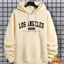 Los Angeles Print Hoodie, Cool Hoodies For Men, Men's Casual Graphic Design Pullover Hooded Sweatshirt With Kangaroo Pocket Streetwear For Winter Fall, As Gifts Los Angeles Print Hoodie, Cool Hoodies For Men, Men's Casual Graphic Design Pullover Hooded Sweatshirt With Kangaroo Pocket Streetwear For Winter Fall, As Gifts