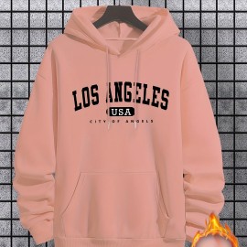 Los Angeles Print Hoodie, Cool Hoodies For Men, Men's Casual Graphic Design Pullover Hooded Sweatshirt With Kangaroo Pocket Streetwear For Winter Fall, As Gifts Los Angeles Print Hoodie, Cool Hoodies For Men, Men's Casual Graphic Design Pullover Hooded Sweatshirt With Kangaroo Pocket Streetwear For Winter Fall, As Gifts
