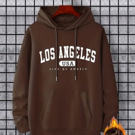 Los Angeles Print Hoodie, Cool Hoodies For Men, Men's Casual Graphic Design Pullover Hooded Sweatshirt With Kangaroo Pocket Streetwear For Winter Fall, As Gifts Los Angeles Print Hoodie, Cool Hoodies For Men, Men's Casual Graphic Design Pullover Hooded Sweatshirt With Kangaroo Pocket Streetwear For Winter Fall, As Gifts