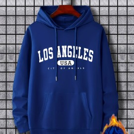 Los Angeles Print Hoodie, Cool Hoodies For Men, Men's Casual Graphic Design Pullover Hooded Sweatshirt With Kangaroo Pocket Streetwear For Winter Fall, As Gifts Los Angeles Print Hoodie, Cool Hoodies For Men, Men's Casual Graphic Design Pullover Hooded Sweatshirt With Kangaroo Pocket Streetwear For Winter Fall, As Gifts