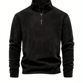 Men's Corduroy Stand Collar Zip Up V Neck Sweatshirt Pullover For Men Solid Sweatshirts For Winter Fall Long Sleeve Tops Men's Corduroy Stand Collar Zip Up V Neck Sweatshirt Pullover For Men Solid Sweatshirts For Winter Fall Long Sleeve Tops