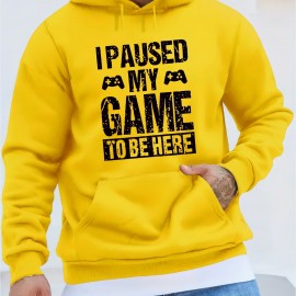 Funny I Paused My Game Print Hoodie, Cool Hoodies For Men, Men's Casual Graphic Design Pullover Hooded Sweatshirt With Kangaroo Pocket Streetwear For Winter Fall, As Gifts Funny I Paused My Game Print Hoodie, Cool Hoodies For Men, Men's Casual Graphic Design Pullover Hooded Sweatshirt With Kangaroo Pocket Streetwear For Winter Fall, As Gifts