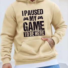 Funny I Paused My Game Print Hoodie, Cool Hoodies For Men, Men's Casual Graphic Design Pullover Hooded Sweatshirt With Kangaroo Pocket Streetwear For Winter Fall, As Gifts Funny I Paused My Game Print Hoodie, Cool Hoodies For Men, Men's Casual Graphic Design Pullover Hooded Sweatshirt With Kangaroo Pocket Streetwear For Winter Fall, As Gifts
