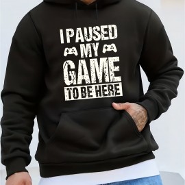 Funny I Paused My Game Print Hoodie, Cool Hoodies For Men, Men's Casual Graphic Design Pullover Hooded Sweatshirt With Kangaroo Pocket Streetwear For Winter Fall, As Gifts Funny I Paused My Game Print Hoodie, Cool Hoodies For Men, Men's Casual Graphic Design Pullover Hooded Sweatshirt With Kangaroo Pocket Streetwear For Winter Fall, As Gifts