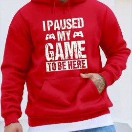 Funny I Paused My Game Print Hoodie, Cool Hoodies For Men, Men's Casual Graphic Design Pullover Hooded Sweatshirt With Kangaroo Pocket Streetwear For Winter Fall, As Gifts Funny I Paused My Game Print Hoodie, Cool Hoodies For Men, Men's Casual Graphic Design Pullover Hooded Sweatshirt With Kangaroo Pocket Streetwear For Winter Fall, As Gifts