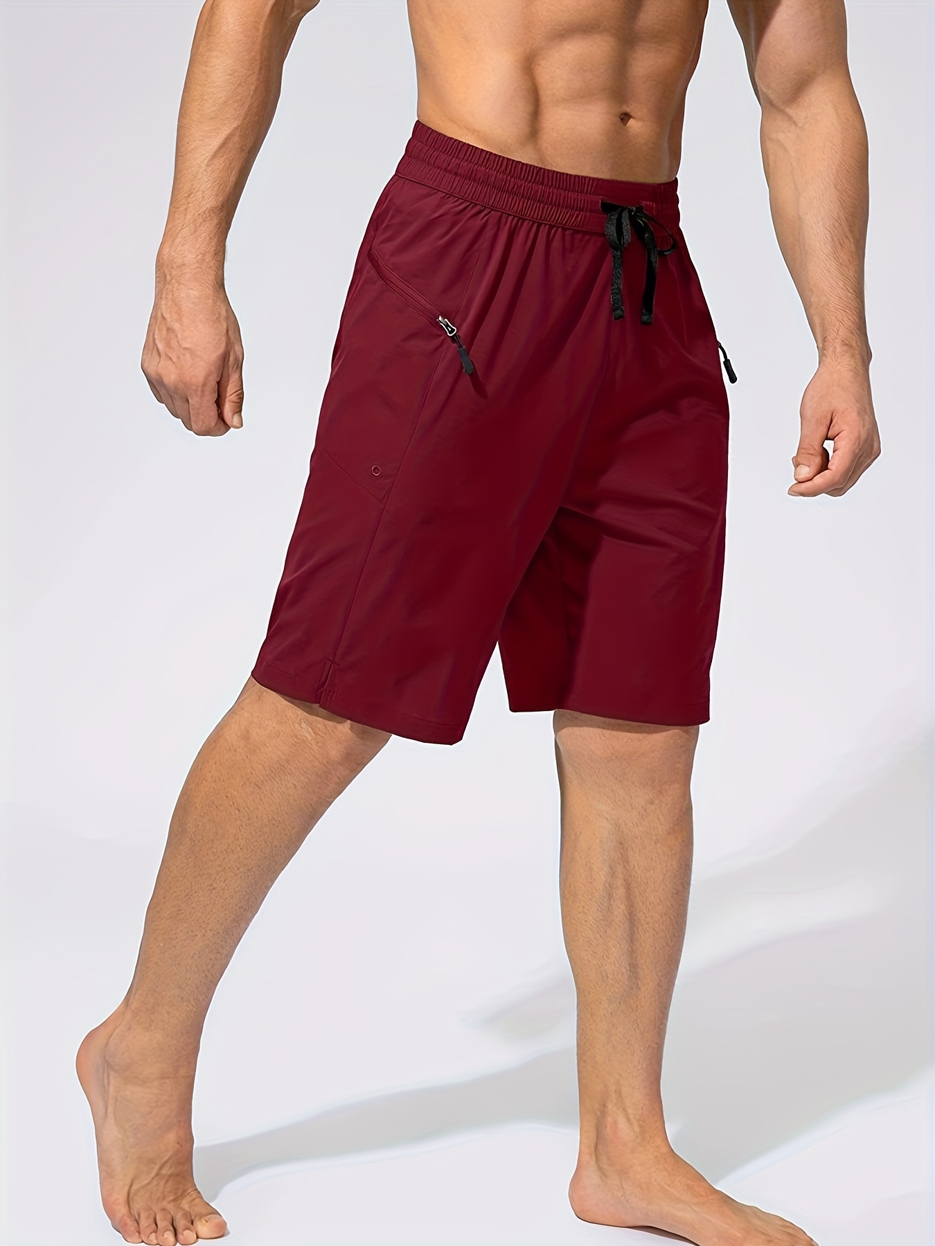 mens zip pocket sports shorts swimwear quick dry lightweight breathable uv protection beach swimming trunks no mesh lining details 21