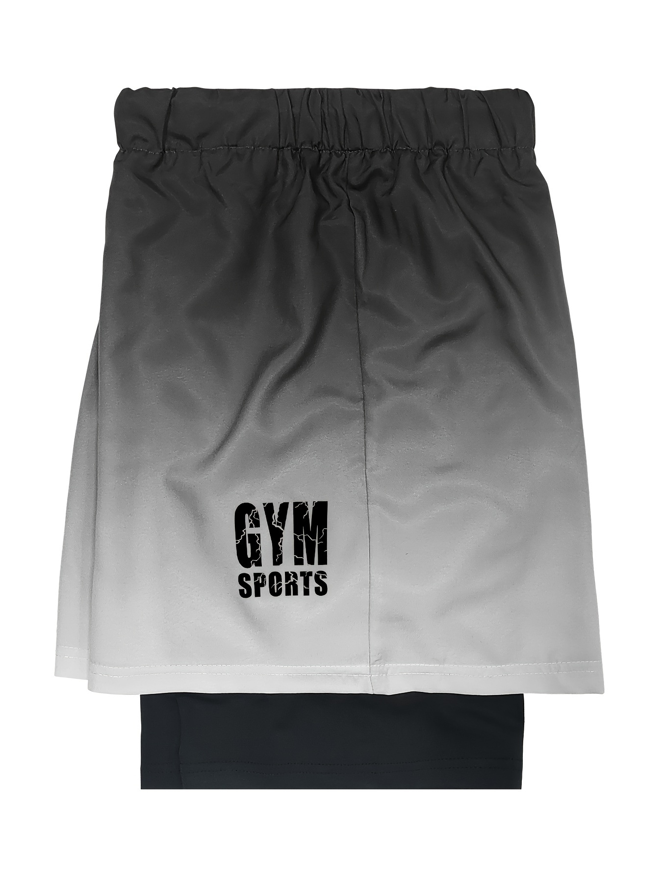 2 in 1 double layer shorts with inner zipper pocket mens mid stretch sports shorts for summer gym workout training details 10