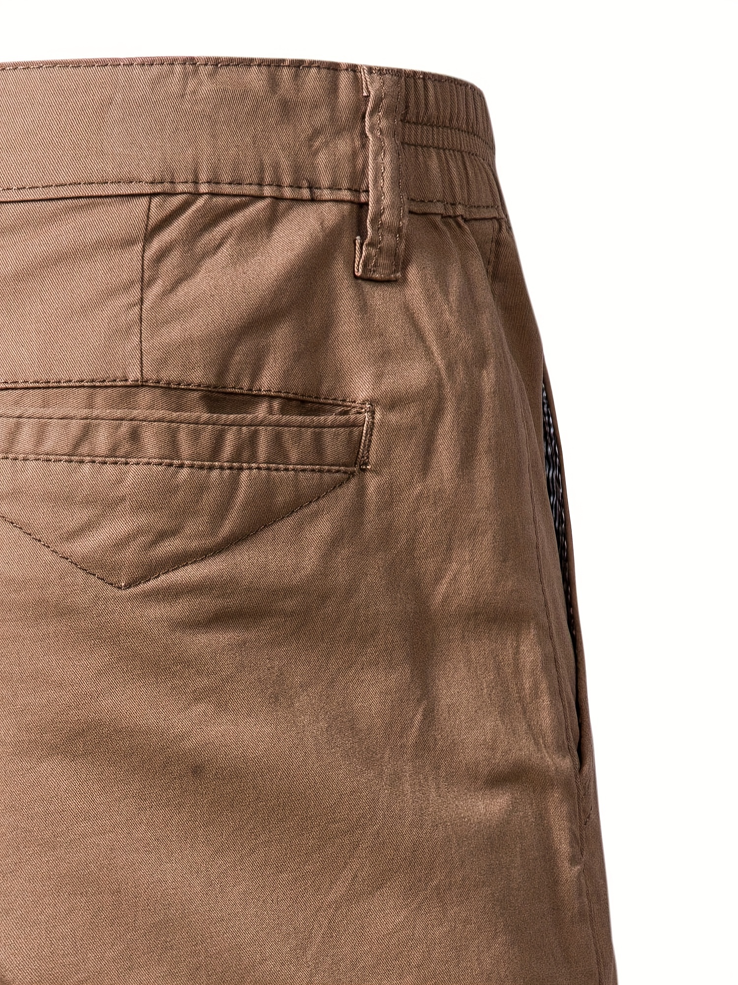 mens classic fit cotton twill flat front solid chino short with slant pockets and elastic waist details 29