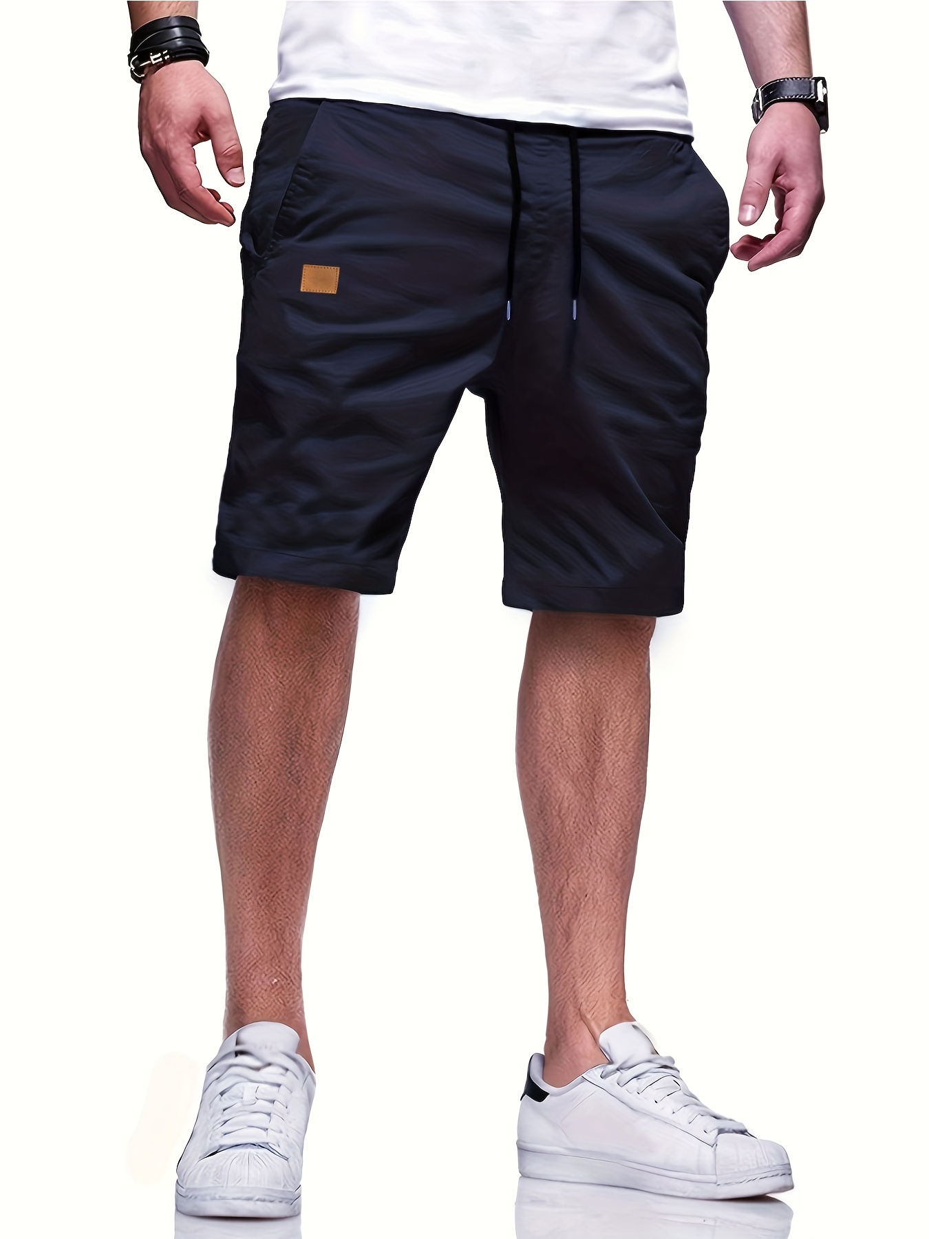 mens casual cargo shorts drawstring beach golf shorts for summer outdoor activities details 5