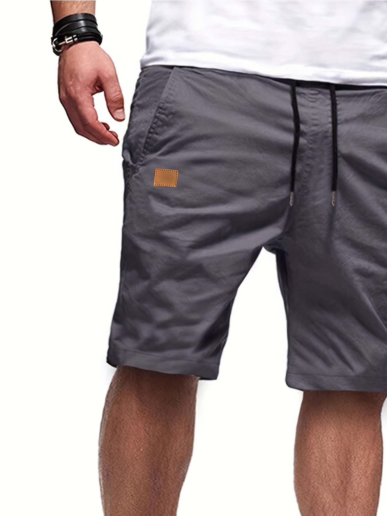 mens casual cargo shorts drawstring beach golf shorts for summer outdoor activities details 22