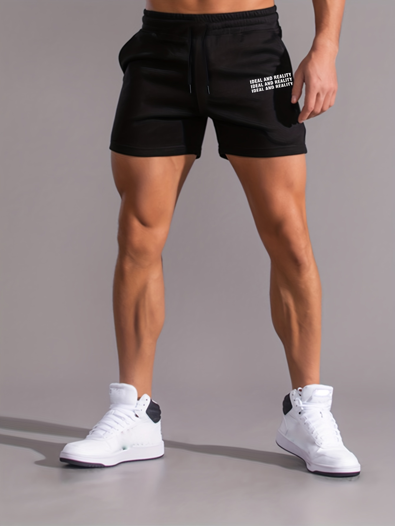 letter print comfy shorts mens casual slightly stretch elastic waist drawstring shorts for summer basketball beach resort details 2