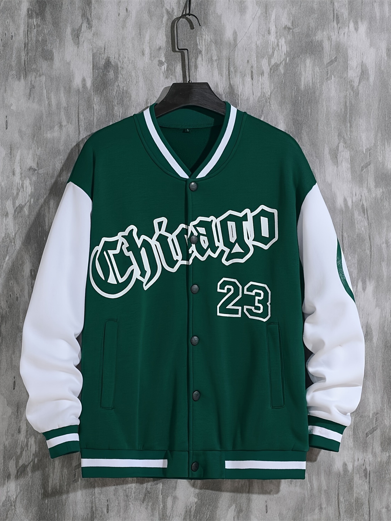 fashion trend loose casual baseball uniform jacket, spring and autumn street mens fashion trend loose casual baseball uniform jacket suitable for outdoor and dating details 0