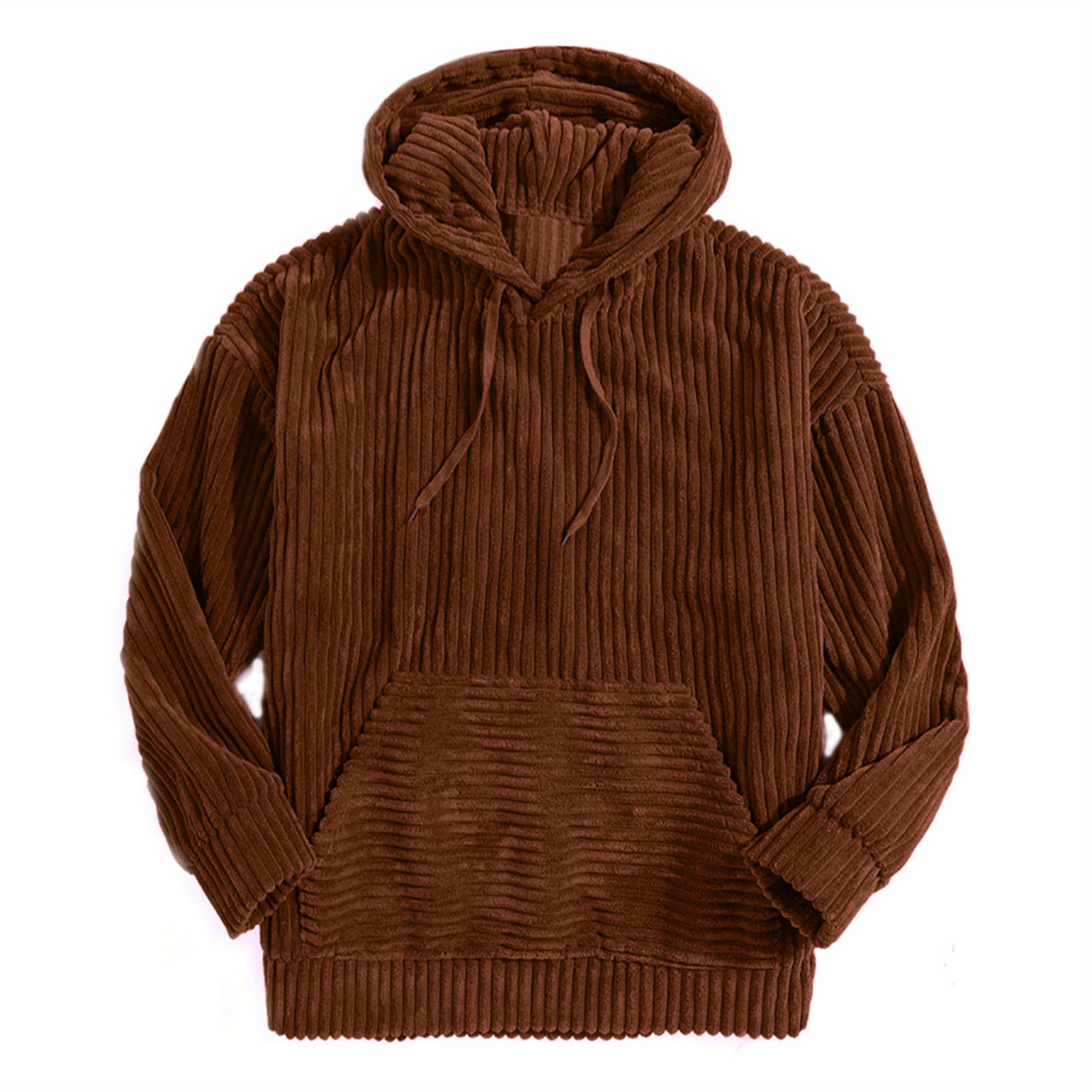 vintage corduroy hoodies for men mens casual pullover hooded sweatshirt with kangaroo pocket streetwear for winter fall as gifts details 4